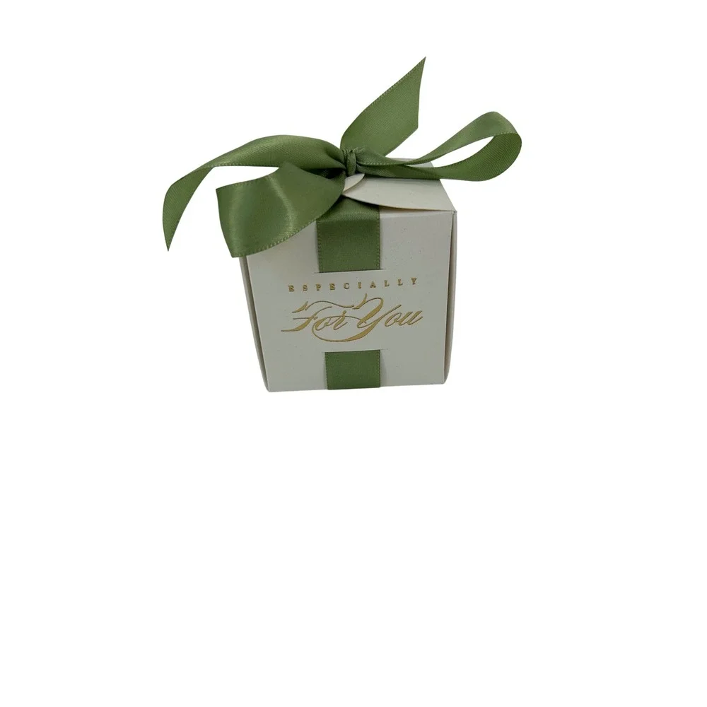 49 Pack White Especially For‎ You Favor Boxes with Green Ribbon 2.5 Inch